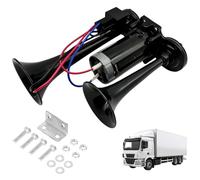 Kensbro Klaxon Voiture, Klaxon Camion 12v, Trompette Tracteur, 150DB Klaxons à Air 12V pour Véhicules, Camions, Motos, Bateaux, Trains, Camionnettes et Plus (Noir)