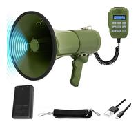 Kensbro Mégaphone Transportable 100W, Portée Maximale 2000m, Fonctions Enregistrement et Bluetooth, Megaphone Porte Voix avec Bandoulière Réglable