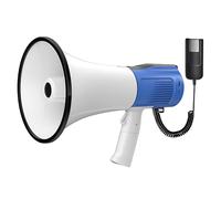 Kensbro Mégaphone Transportable 120 W, Portée Maximale 2000 m, Mégaphone avec Sirène et Microphone, Fonctions Enregistrement et Bluetooth, Megaphone Porte Voix avec Bandoulière Réglable