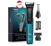 Kensen Manscape Tondeuse à barbe et corps 2 en 1 pour homme, rasoir sans fil sans danger pour le pubis, rasoir imperméable pour poils pubiens pour hommes, kits de toilettage pour poils pubiens