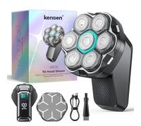 Kensen Rasoir Tete Chauve Homme 7D Rasoir Electriques Hommes 100 Mins d'Autonomie Tondeuse Crane Chauve IPX6 Étanche Sec & Humide Rasoir Crane Homme Chauve avec Écran LED，USB-C，8100 & 8500 tr/min