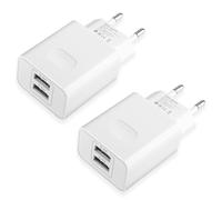 KenSera 2-Pack 12W Chargeur Secteur Prise Multiple USB 2-Ports Universel Chargeur Mural (5V 2.4A Max) Adaptateur pour iPhone 14 13 12 11 Pro Max XS XR X 8 7 6 6S Plus SE 5 5S et Smartphones