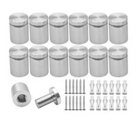 KENSHIRE Lot de 12 supports muraux en aluminium massif de 19 x 20 mm - Vis de fixation pour panneaux en acrylique - Argenté