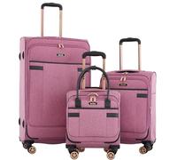 kensie Hudson Softside Lot de 3 valises Spinner, Mellow Mauve, 3-Piece Set (16/20/28), Hudson Softside Lot de 3 valises Spinner