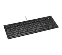 Kensington Advance Fit - Clavier Filaire Ultra Plat AZERTY, Design Compact avec Touches Réactives et Silencieuses, Câble USB 2.0, Fonctionnalités Multimédia, 30° d'Inclinaison Ergonomique (K72357FR)