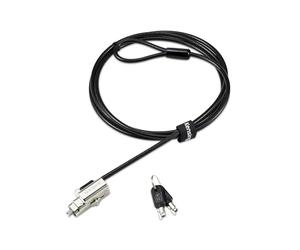 Kensington Antivol à clé Universel 3-en-1 2.0 pour Ordinateur Portable | Compatible fentes standard, Nano et biseautées, tête rotative 360°, verrouillage à taquet interne, câble anti-coupure
