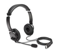 Kensington, casque audio USB avec fil, stereo, anti-bruit, binaural, PC/Mac/ordinateur/tablette Windows, Mac et ChromeBook, Bureau, gaming, centre d'appels, Noir, K97601WW