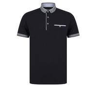 Kensington Eastside Polo à col boutonné en jersey de coton stretch « Riddle » pour homme, Sky Captain Navy, L