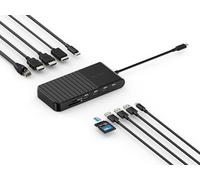Kensington Hub USB C UH1510P 11 en 1 triple écran avec 2 HDMI 1 DP++, charge de 85 W, Ethernet, emplacements pour cartes SD/MicroSD, 3 ports USB-A, 2 ports USB-C, clé USB C pour Dell/HP/Lenovo
