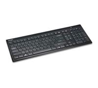 Kensington (K72344FR) Advance Fit - Clavier Sans Fil Ultra Plat avec Touches de Réglage du Volume & Silencieux Dédiées, AZERTY, Noir