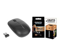 Kensington K72452WW Souris sans Fil Noir + Duracell - Nouveau Piles alcalines AA Optimum, 1.5 V LR6 MX1500, Paquet de 4