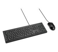 Kensington K75452ES KM100 EQ Clavier et Souris Filaires pour PC de Bureau et Ordinateur Portable Design Anti-éclaboussures Compatible Windows Mac QWERTY ISO Noir