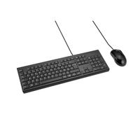 Kensington KM100 EQ - Ensemble Clavier Filaire et Souris ambidextre, Design Anti-déversement, Compatible Windows et macOS, AZERTY, Noir - K75452FR