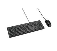 Kensington K75452ES KM100 EQ Clavier et Souris Filaires pour PC de Bureau et Ordinateur Portable Design Anti-éclaboussures Compatible Windows Mac QWERTY ISO Noir