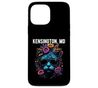 Kensington Maryland Chat avec Lunettes de Soleil et Fleurs Coque pour iPhone 13 Pro Max