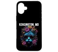 Kensington Maryland Chat avec Lunettes de Soleil et Fleurs Coque pour iPhone 16 Plus
