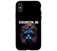 Kensington Maryland Chat avec Lunettes de Soleil et Fleurs Coque pour iPhone X/XS