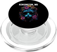 Kensington Maryland Chat avec Lunettes de Soleil et Fleurs PopSockets PopGrip pour MagSafe