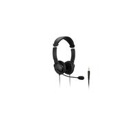 Kensington Micro-Casque Filaire 3.5mm K33597WW : Drivers 40mm, Supra-Aural, Micro Boom à Suppression de Bruit, Câble 1.8m, 94dB, Compatible Windows/Mac/Chromebook