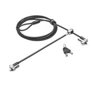 ACCO Kensington – Câble antivol pour portable N17 Keyed Dual Head – Verrou à clé – Noir/Argent