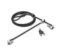 Kensington NanoSaver Twin Keyed Lock - Master câble antivol Noir 1,8 m - Câbles antivol (Noir, Clé, Ordinateur portable, Passe-partout, Acier au carbone, 1,8 m)