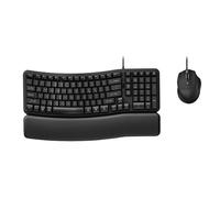 Kensington Pro Fit Ergo KM620-W Clavier et souris EQ filaire QWERTY, design ergonomique, connexion USB-C/USB-A, touches programmables, disposition 1800 (K72509NA)