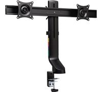 Kensington SmartFit Space-Saving Dual Monitor Arm - Kit de montage - inclinable et pivotant - pour 2 écrans - aluminium, plastique, acier - noir - Taille d'écran : jusqu'à 68,6 cm (jusqu'à 27 pouces)