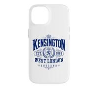 Kensington West London England Est. 1086 Impression Bleue Coque pour iPhone 14