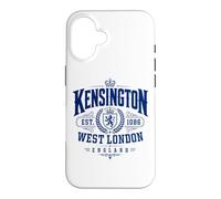 Kensington West London England Est. 1086 Impression Bleue Coque pour iPhone 16