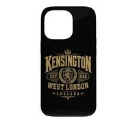 Kensington West London England Est. 1086 Impression dorée Coque pour iPhone 13 Pro