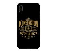 Kensington West London England Est. 1086 Impression dorée Coque pour iPhone XS Max