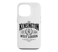 Kensington West London England Est. 1086 Impression Noire Coque pour iPhone 13 Pro