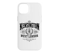 Kensington West London England Est. 1086 Impression Noire Coque pour iPhone 14 Plus