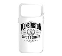 Kensington West London England Est. 1086 Impression Noire Coque pour iPhone 17 Pro Max