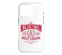 Kensington West London England Est. 1086 Impression Rouge Coque pour iPhone 16 Pro