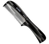 Kent Grand peigne démêlant en graphite noir 10T, peigne à dents larges pour cheveux bouclés humides et secs, peignes râteau pour femme avec cheveux épais, coupés à la scie et polis à la main, fait à
