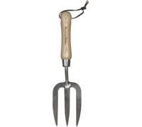 Kent & Stowe fourche de jardin à main - Fourche à fleurs en acier inoxydable, fourchette de jardin à manche court en frêne, longueur : 31 cm