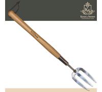 Kent & Stowe longue fourche de jardin à main - Fourche à fleurs en acier inox, fourchette de jardin à long manche en frêne, longueur : 58,5 cm