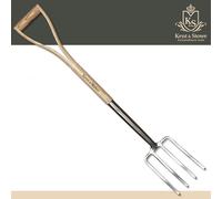 Kent & Stowe fourche à bêcher pour enfants - Fourche de jardin légère en inox, petite fourche à foin avec manche en frêne, longueur : 71 cm
