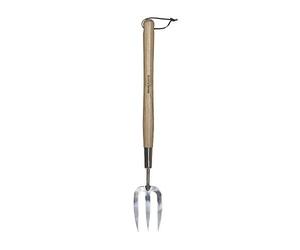 Kent & Stowe longue fourche de jardin à main - Fourche à fleurs en acier inox, fourchette de jardin à long manche en frêne, longueur : 58,5 cm