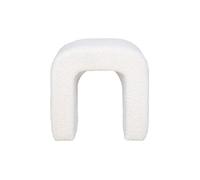 Lisa Design - Pouf Colma en Tissu Bouclette Blanc - Salon Scandinave