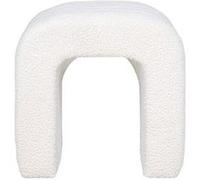 Kenta - pouf - en tissu bouclette - Blanc Blanc G