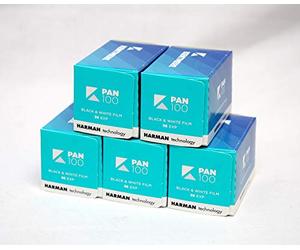 Kentmere Lot de 5 films noirs et blancs 100 asa, 35 mm, 36 poses, 35 mm