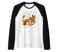Kentucky Chemise de Vacances Cardinal Cheval Étoile Houx Maïs Carte Manche Raglan