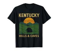 Kentucky Hills Chemise Vert Paysage Grottes Coucher de Soleil Extérieur T-Shirt
