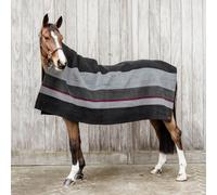 Kentucky Horsewear Couverture polaire Square Stripes Heavy - noir/gris