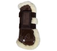 Kentucky Horsewear Guêtres d'Obstacles en Fausse Fourrure 'Velcro' M - brown