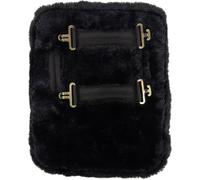 Kentucky Horsewear Rabat pour Poitrail Faux Cuir d'Agneau Vegan Noir - 2 Boucles - 1 pcs
