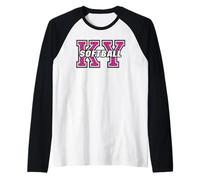 Kentucky Softball Vintage Rose Animal Style KY State Art Manche Raglan