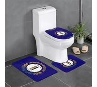 Kentucky State Flag Print Lot de 3 tapis de salle de bain Tapis de bain Tapis de bain Tapis de toilette en forme de U Tapis de couvercle en forme de O